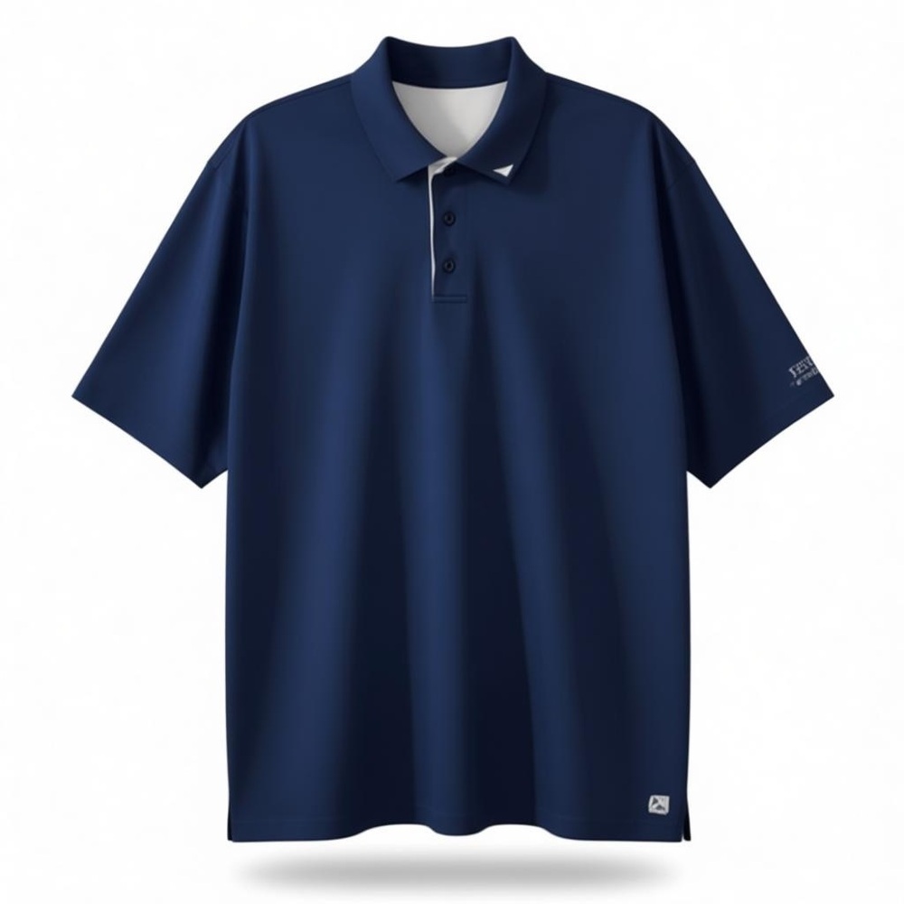 GREY GOOSE | Mens Grey Goose Logo 3-Button Collared Blue Cotton Polo | XL
